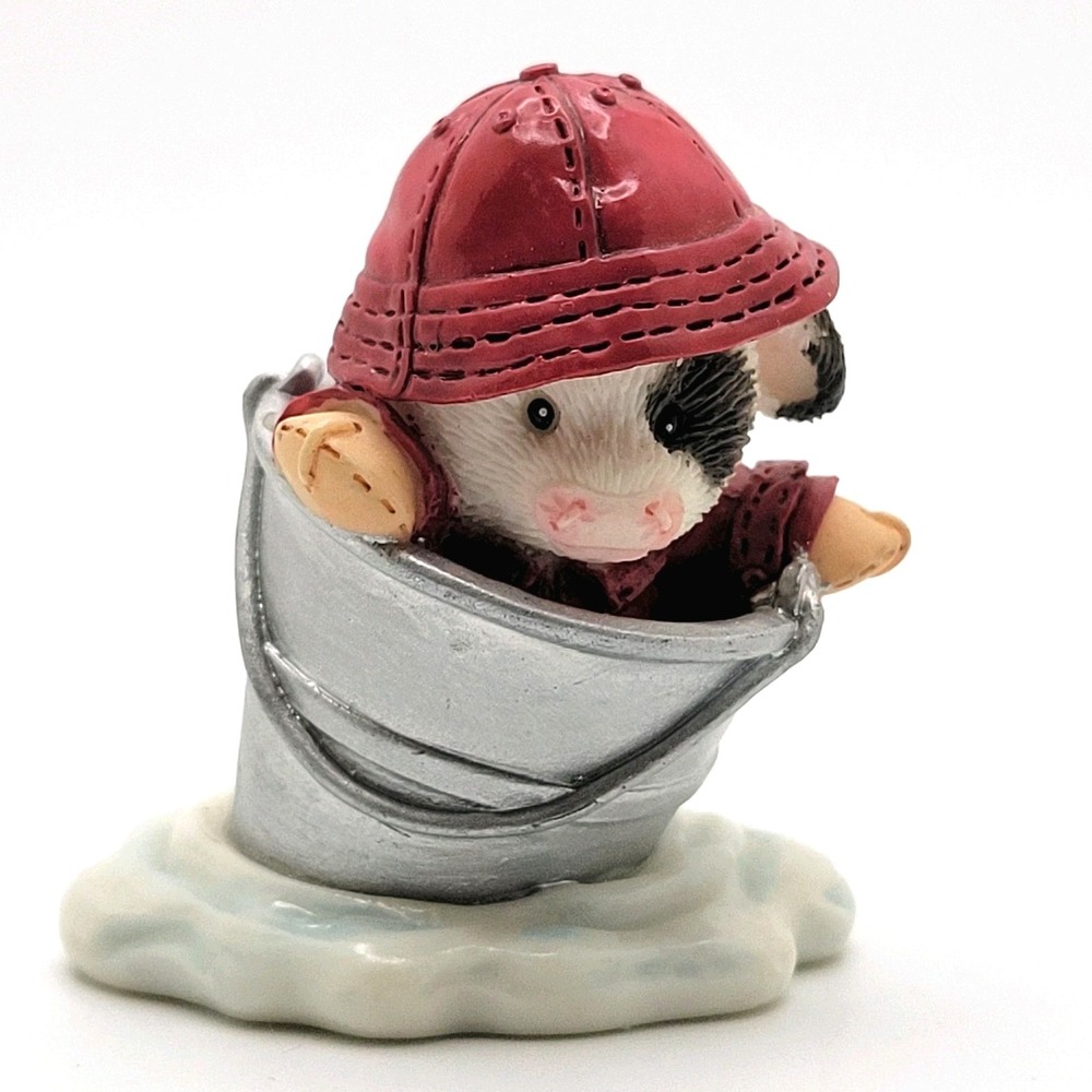 Mary's Moo Moos "Buckets of Fun" Figurine 1997‎ Vintage Enesco Mini Cow